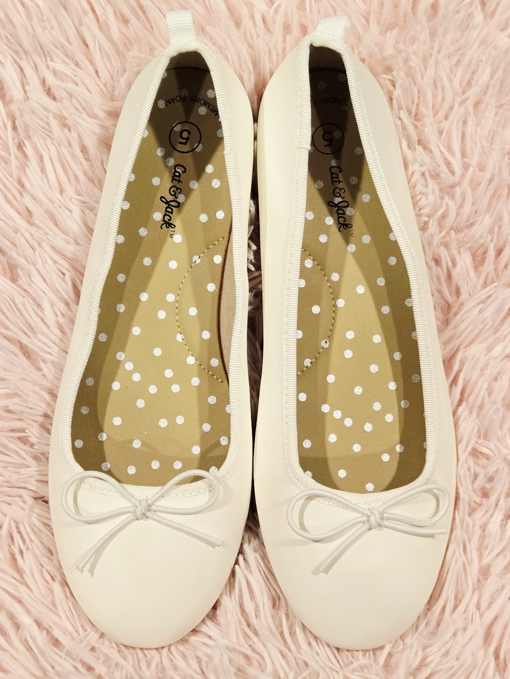Girls Diana Slip-On Ballet Flats - Cat & Jack - White, Size 5